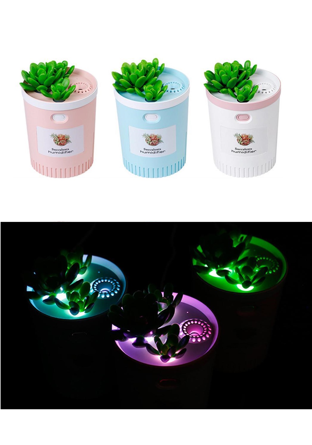 Увлажнитель и ароматизатор воздуха - ночник Succulent Humidifier