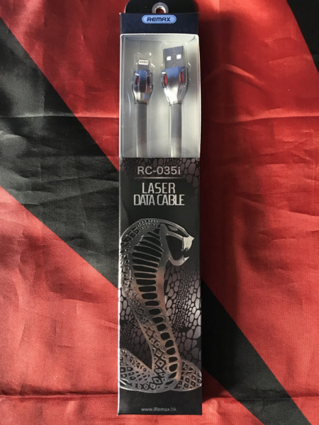 Кабель Remax Laser RC-035i, lightning, 1 м, серебристый