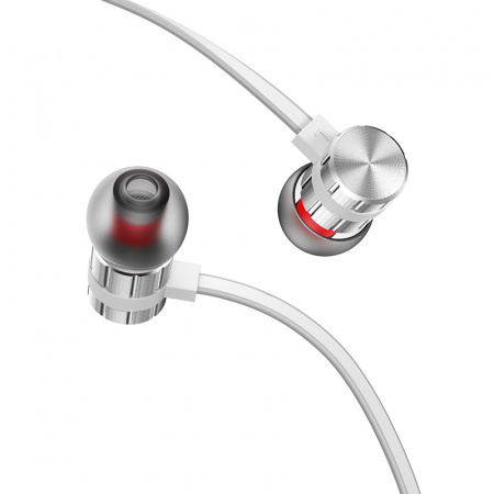 Проводные наушники BOROFONE BM48 Acoustic, Jack 3.5mm, 1.2 м, серебристый, контроллер с микрофоном