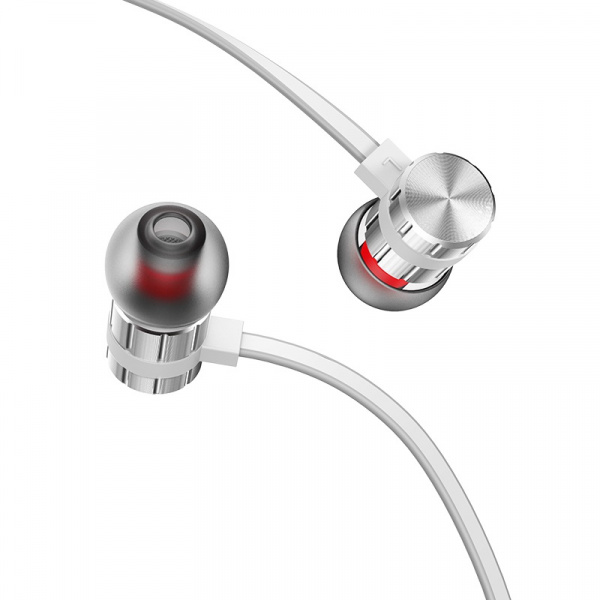 Проводные наушники BOROFONE BM48 Acoustic, Jack 3.5mm, 1.2 м, серебристый, контроллер с микрофоном