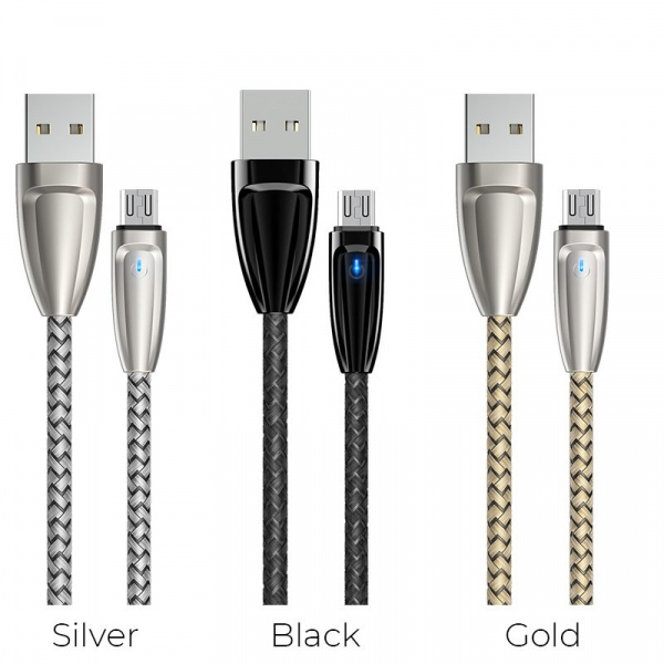 Кабель Borofone BU3 BlinkJet  USB - micro USB, 1.2 м черный