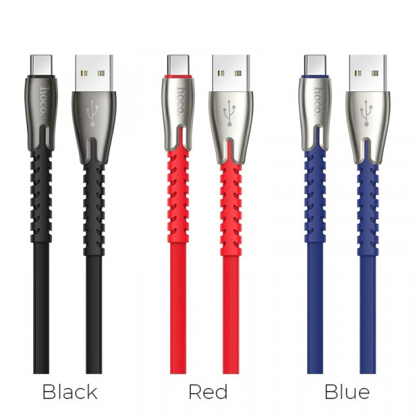 Кабель Hoco U58, USB - USB Type-C, 1.2 м, синий
