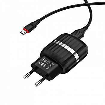 Комплект зарядки Micro USB Borofone BA24A, 2USB, 2.1А, черный