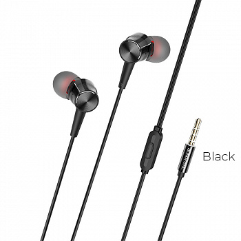 Проводные наушники BOROFONE BM52 Revering, Jack 3.5mm, 1.2 м, Черный, контроллер с микрофоном