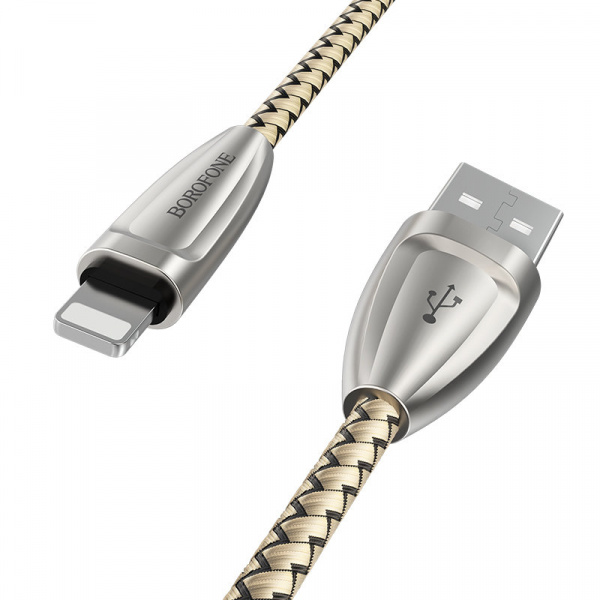 Кабель Borofone BU3, lightning, 1.2 м, золотой