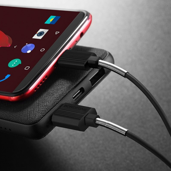 Кабель Borofone BX11 uJet, USB - USB Type-C, 1 м, черный