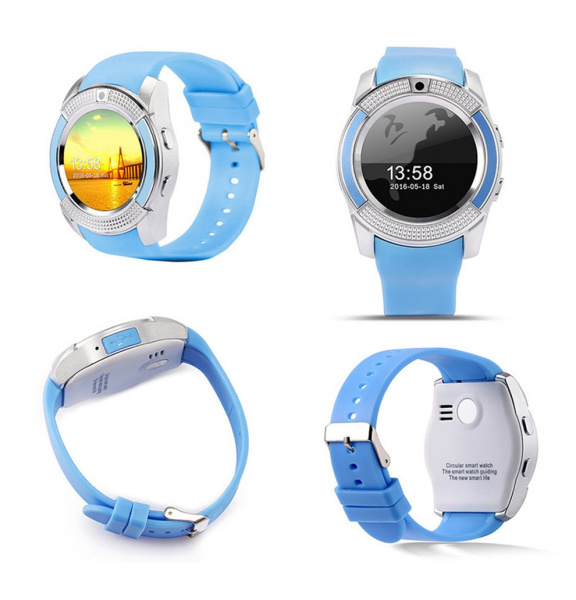 Умные часы Smart Watch V8 голубые