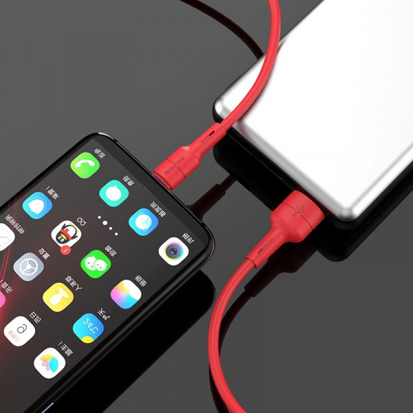 Кабель Borofone BX30 Silicone, USB - USB Type-C, 1 м, красный