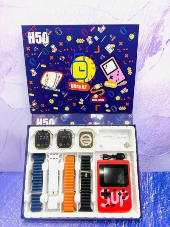 Детский подарочный набор со смарт часами и игровой приставкой H50