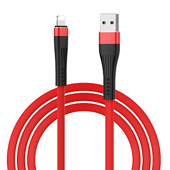 Кабель Borofone BU4, lightning, 1.2 м, красный