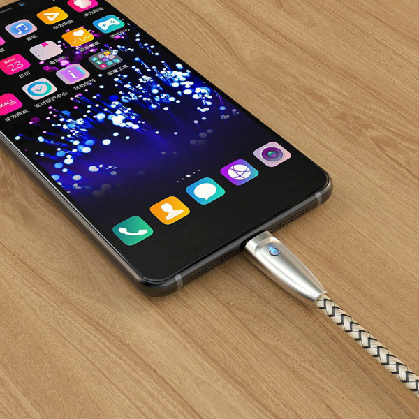 Кабель Borofone BU3 BlinkJet  USB - micro USB, 1.2 м серебристый