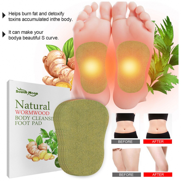 Имбирный пластырь для ног детоксикационный Natural Wormwood Body Cleansing Foot Pad