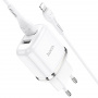 Зарядное устройство HOCO N4 Aspiring Lightning, 2.4A, белый