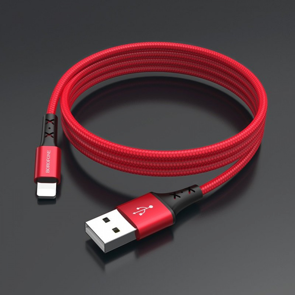 Кабель Borofone BX20 Enjoy, lightning, 1 м, красный