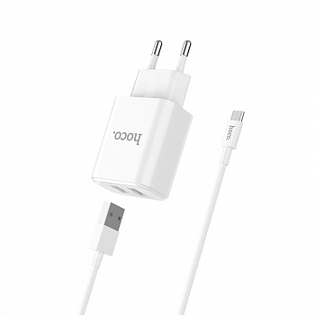 Комплект зарядки Micro USB Hoco C62А, 2 USB, 2.1А