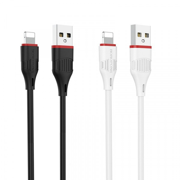 Кабель Borofone BX17, lightning, 1 м, черный