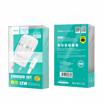 Комплект зарядки Type-C Hoco C41A, 2 USB, 2.4А