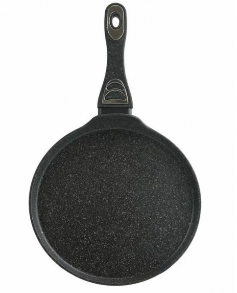Сковорода блинная 24 см черная с пластиковой лопаткой Royal Chef  RС-7524