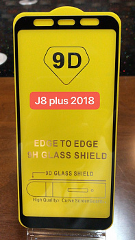 Защитное стекло Full Glue для Samsung J8 Plus 2018, черный
