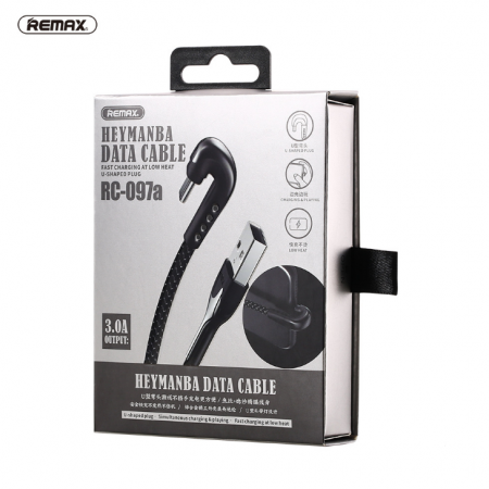 Кабель Remax RC-097a, USB - USB Type-C, 1 м, черный