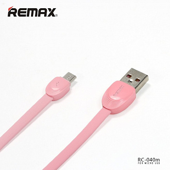 Кабель Remax Shell RC 040m USB - micro USB, розовый