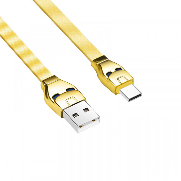 Кабель Hoco U14 Steel man, USB - USB Type-C, 1.2 м, золотой