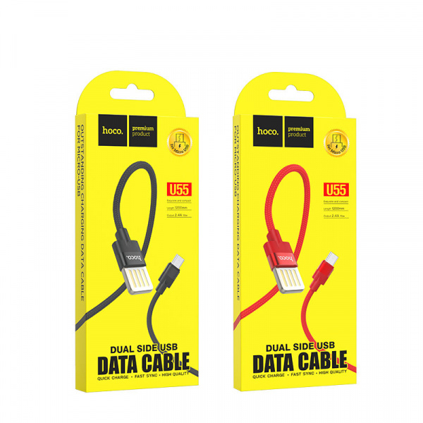 Кабель Hoco U55 Outstanding USB - micro USB, 1.2 м красный