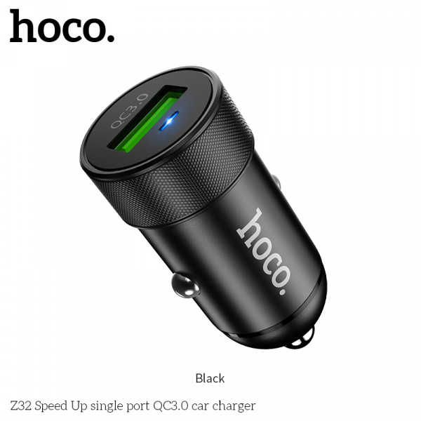 Автомобильное зарядное устройство HOCO Z32 Speed Up, 2A, черный