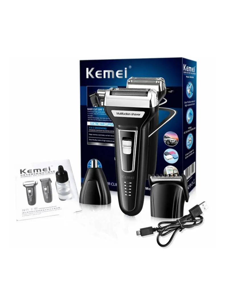 Аккумуляторная бритва-триммер 3 в 1 Kemei km6559