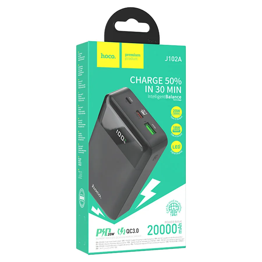 Повербанк Hoco J102A PD20W+QC3.0 power bank (20000mAh)